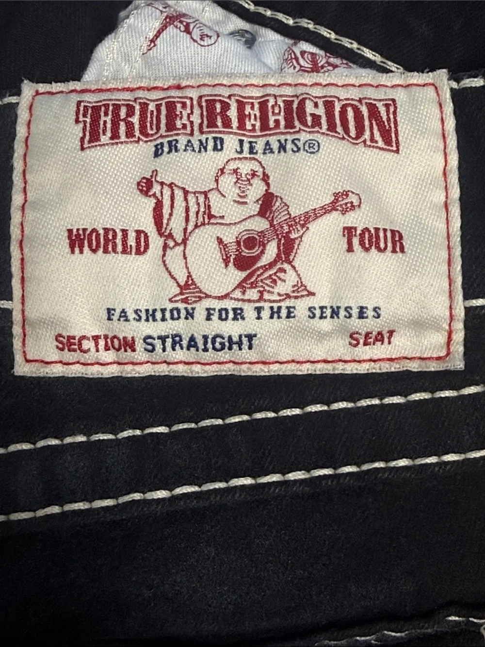*True Religion Straight Flap Natural Big Black men's Jeans Size 38